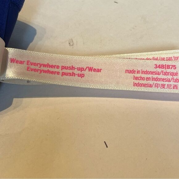 Pink Wear Everywhere Push Up Bra Royal Blue Size 34B - Picture 4 of 6